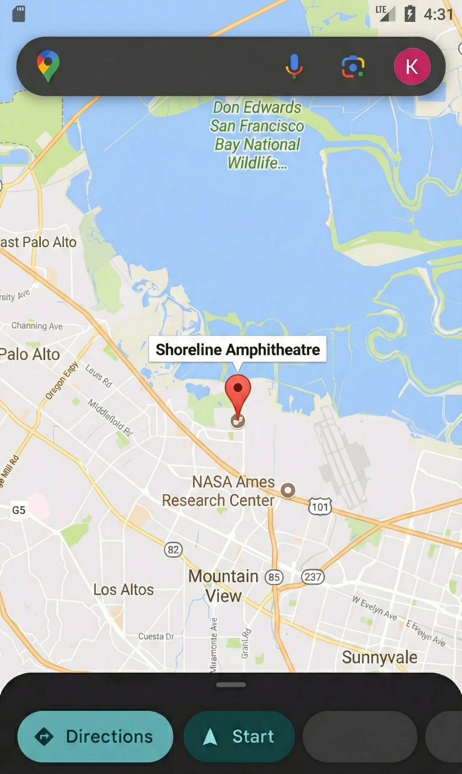 Live location map view