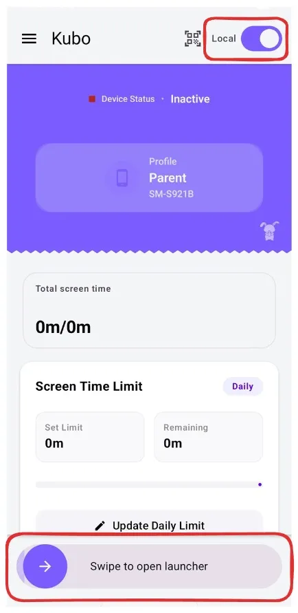Parent Home Screen